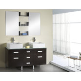 Maybell Double 55.1" Bathroom Vanity Set in Espresso