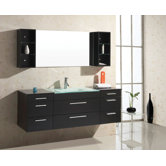 Colombo 62" Bathroom Vanity Set in Espresso