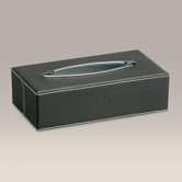 Brown Leather Tissue Box Cover