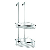 Basket Large Double Corner Shower Basket in Chrome