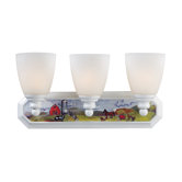 Kidshine Three Light On The Farm Bath Vanity in White