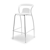 96,7cm Barhocker "Ames Einn" in Wei&szlig; (RAL 9016) mit verchromtem Gestell