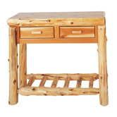 Traditional Cedar Log Two Drawers Console Table