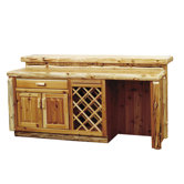 Traditional Cedar Bar with Matching Stools