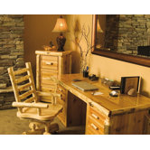 Traditional Cedar Log Executive Standard Desk Office Suite