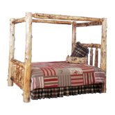Traditional Cedar Log Canopy Bed
