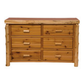 Traditional Cedar Log 6 Drawer Dresser