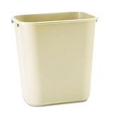 Commercial Deskside Plastic Wastebasket, Rectangular, 7 Gal
