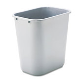 Commercial Deskside Plastic Wastebasket, Rectangular, 7 Gal