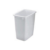Rectangular Plastic Open-Top Wastebasket in White