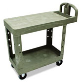 Commercial Flat Shelf Utility Cart, 19-1/5" Wide