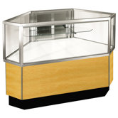 Streamline 38" x 51" Half Vision Outside Corner Showcase with Panel Back