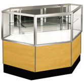 Streamline 38" x 51" Half Vision Inside Corner Showcase with Panel Back