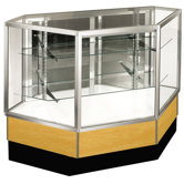 Streamline 38" x 34" Full Vision Inside Corner Showcase with Panel Back