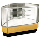 Streamline 38" x 42" Full Vision Outside Corner Showcase with Mirror Back