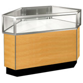 Streamline 38" x 42" Jewelry Vision Outside Corner Showcase with Panel Back