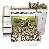 Sierra Twin over Full L-Shaped Bunk Bed with Chest & Stairs