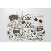 Farm Buddies Placemat  in Lime / Taupe