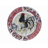 Lille Rooster by Geoffrey Allen 17.13" Round Platter