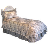 Girl's Duvet Set in Toile - Black