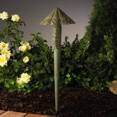 Ainsley Square Filigree Verdigris with Aged Brass Landscape Path Light