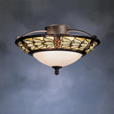 Tiffany 10.5" 3 Light Flush Mount