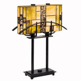 Bayonne Two Light Table Lamp in Satin Black