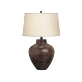The New Informality 25 " Hammered Bronze Oval Table Lamp