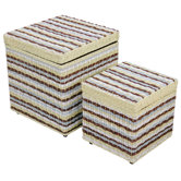 Funstripes Misty Square Storage Stools (Set of 2)