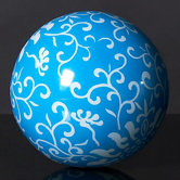 Misty White on Blue Background Decorative Ball