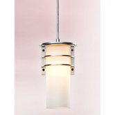 Vibe  Fluorescent Hanging Lantern in Brushed Aluminum
