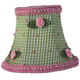 Chandelier Shade with Pink Rosebud Checks