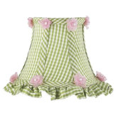 Ruffled Edge Chandelier Shade with Green Checks