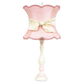 Lotus Large Table Lamp with Pink Scallop Hourglass Shade