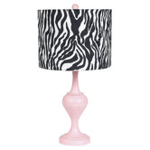 Curvature Large Table Lamp with Zebra Drum Shade