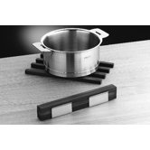Mono 6 pieces Wood Trivet Sticks with Stainless Steel Stand
