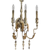 Salento Three Light Transitional Wall Bracket in Persian White