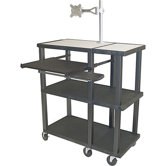 Tuffy Open Shelf Extra Wide Presentation Station with Black Legs