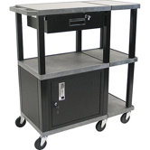 Tuffy Presentation Station with Black Drawer Cabinet
