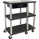 Presentation Station Open Shelf with Nickel Legs