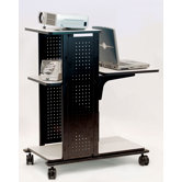 4-Shelf Presentation Station with Cabinet in Black / Gray