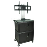 Tuffy 71" Mobile Flat Panel Cart with Cabinet  (Fits 32" - 60" Screens)