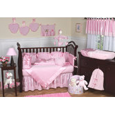 Pink Chenille and Satin Crib Bedding Collection