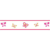 Butterfly Pink Purple Wall Paper Border