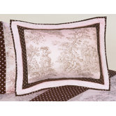 Pink and Brown Toile Collection Standard Pillow Sham