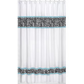 Zebra Turquoise Collection Shower Curtain