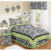 Zebra Lime Collection 4pc Twin Bedding Set