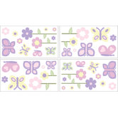 Butterfly Pink and Purple Wall Decals Sheets (Set of 4)