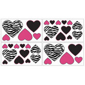 Zebra Pink Collection Wall Decal Stickers