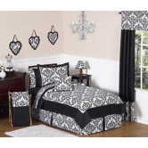 Isabella Black and White Collection 4pc Twin Bedding Set